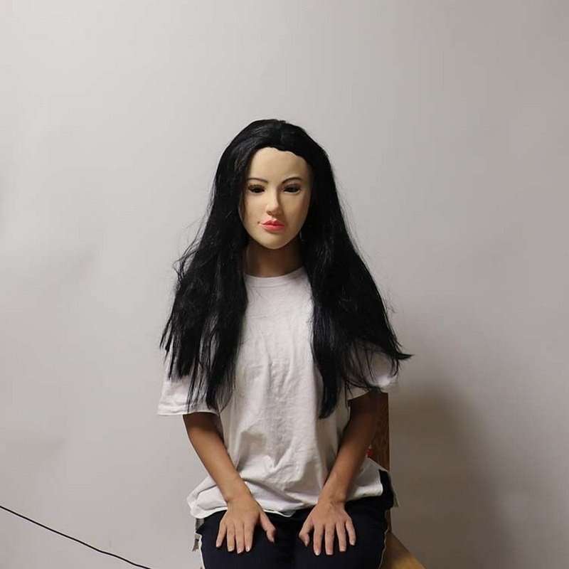 万圣节cos舞会化妆成人装扮美女人脸乳胶全脸面具仿真戴发头套