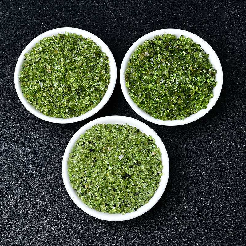 天然橄榄石碎石 鱼缸花盆装饰用品 小石子水晶碎石