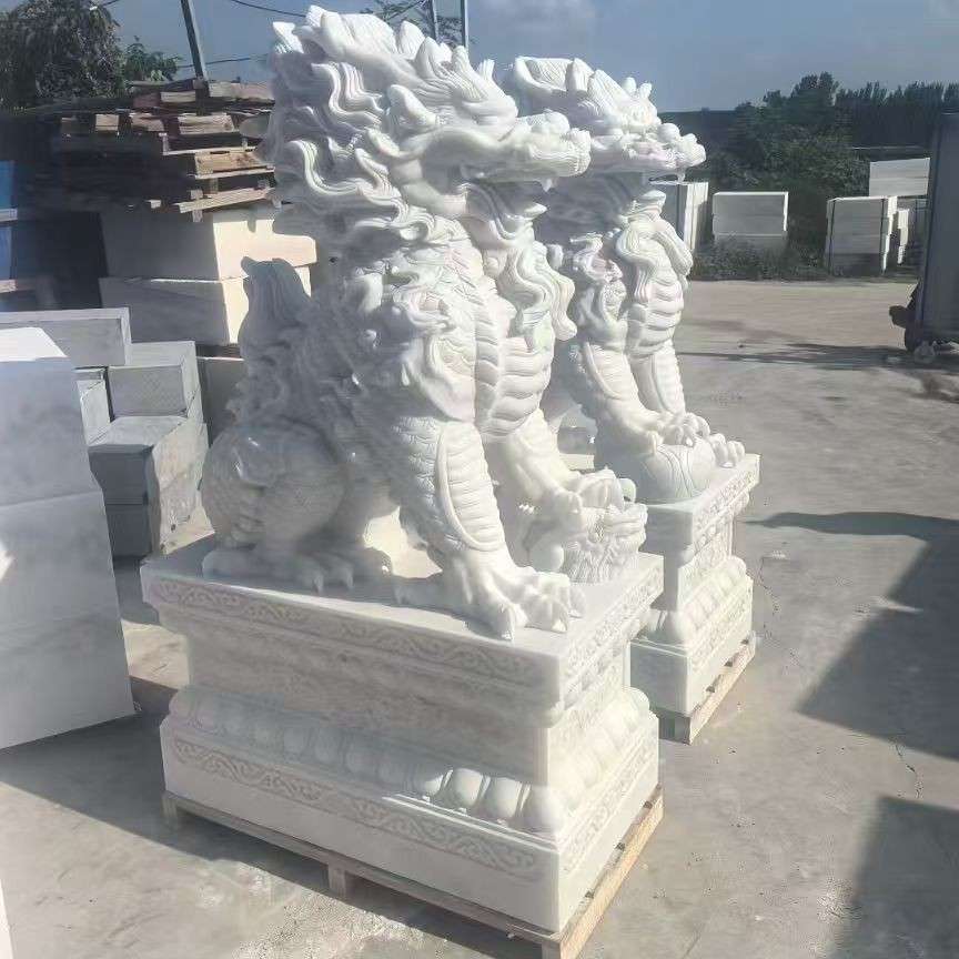 大型石雕貔貅大理石麒麟别墅公司酒店门口石材摆件装饰汉白玉貔貅