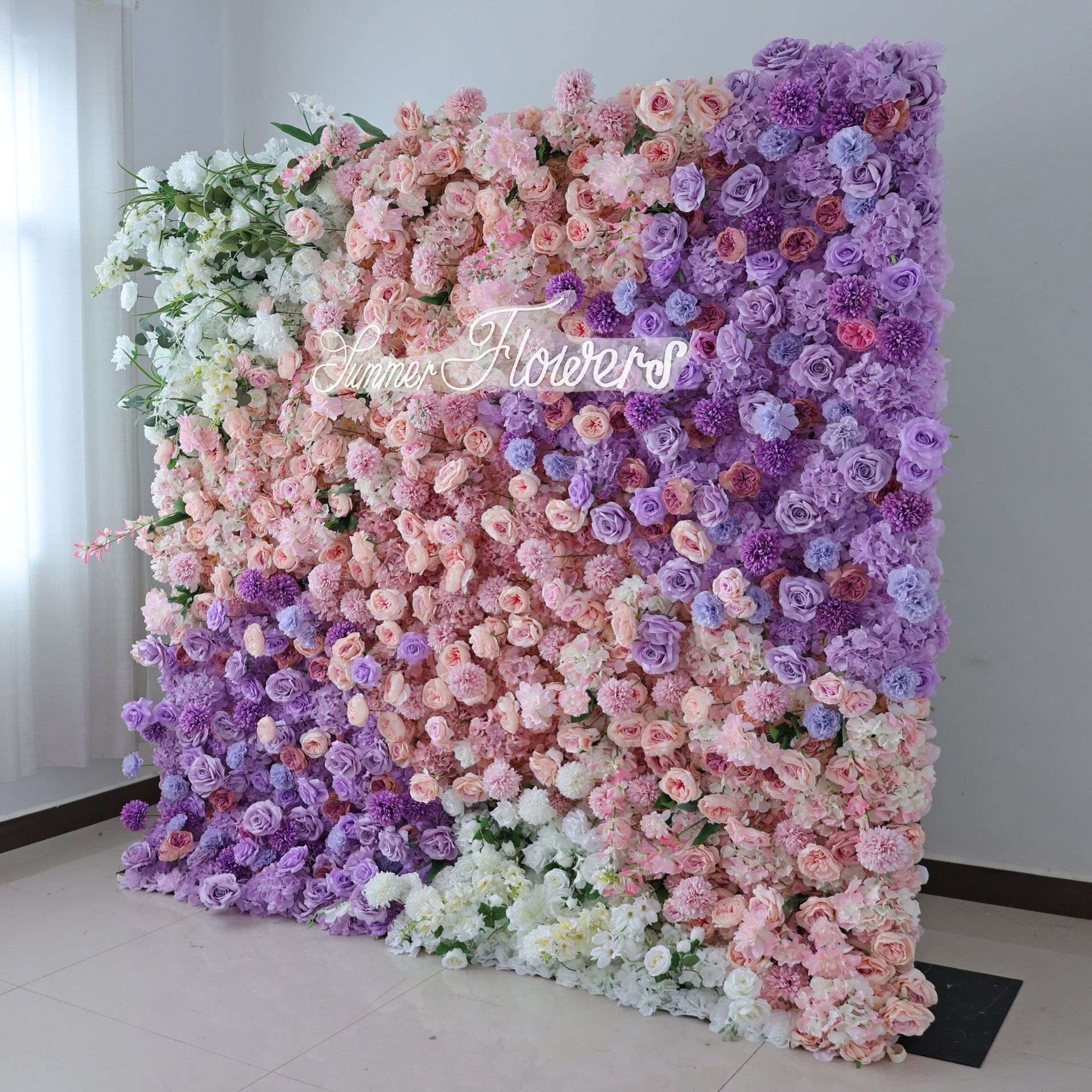 CB-483  粉色紫色渐变花墙 网红打卡装饰布景道具