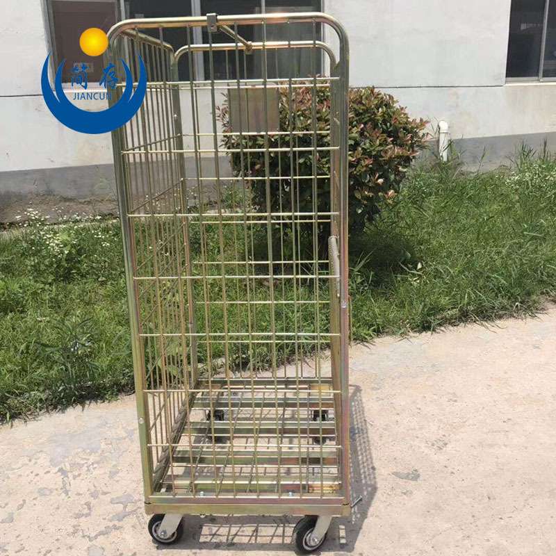 镀彩锌物流台车仓库物流折叠仓储运输设备 货笼车网片车理货台车