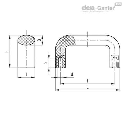Elesa Ganter伊莉莎冈特 M.643-SST-VD桥式手柄高科技聚合体