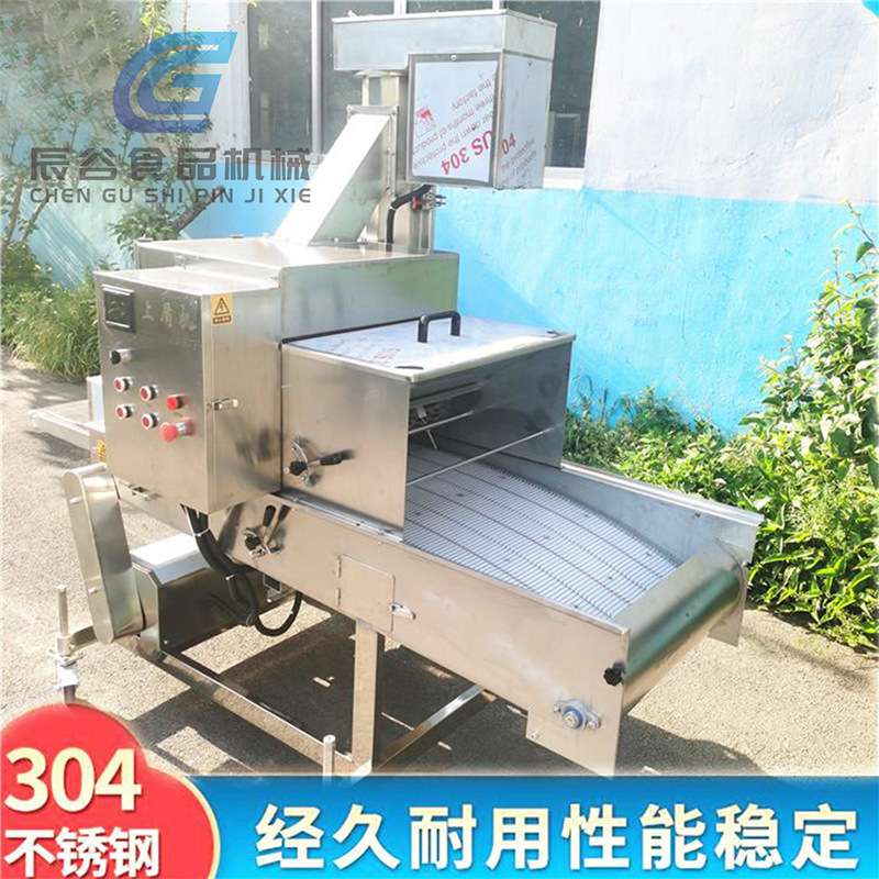 麦乐鸡块裹粉机雪花鸡柳上糠机鸡柳棒上浆裹糠生产线食品裹粉机