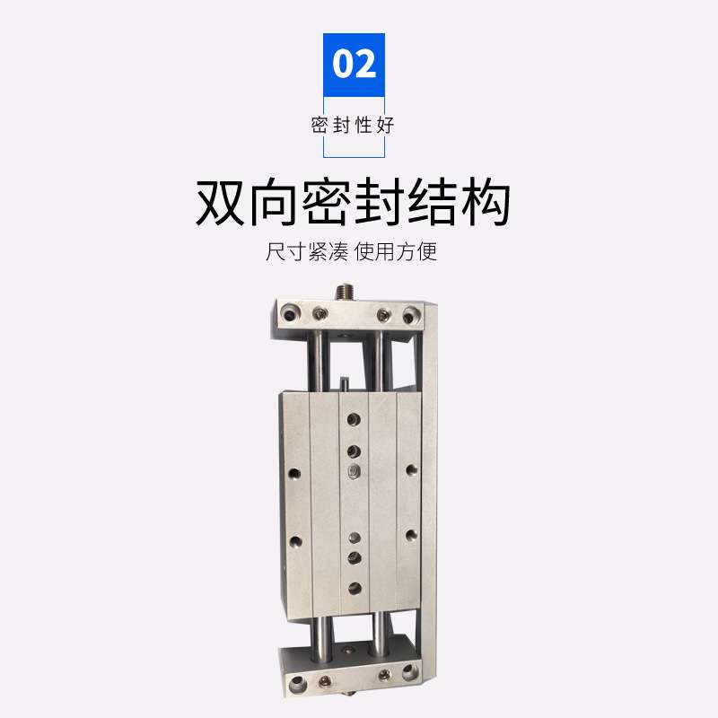 万朝气动滑台双轴轨道气缸STWA\B10*25带导杆二杆二轴工业级汽缸