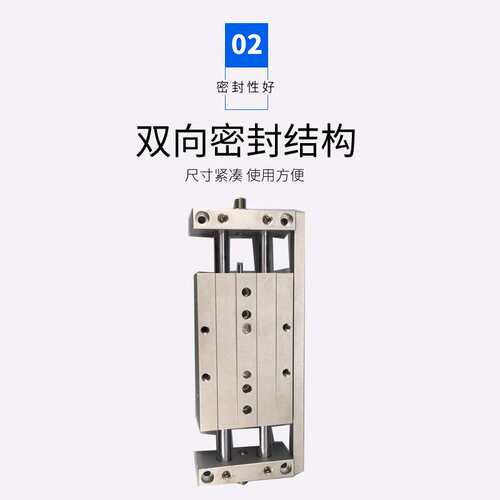 万朝气动滑台双轴轨道气缸STWA\B10*25带导杆二杆二轴工业级汽缸