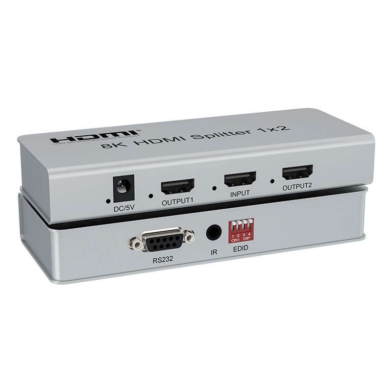 HDMI8K超高清分配器一进二出1分2带EDID管理8K@60hz带IR4K@120hz