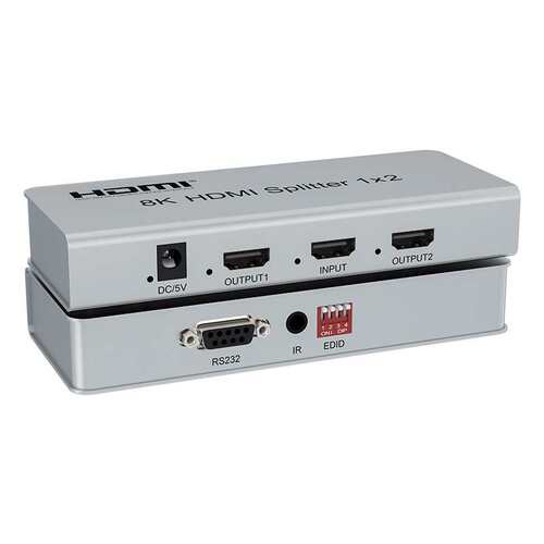 HDMI8K超高清分配器一进二出1分2带EDID管理8K@60hz带IR4K@120hz