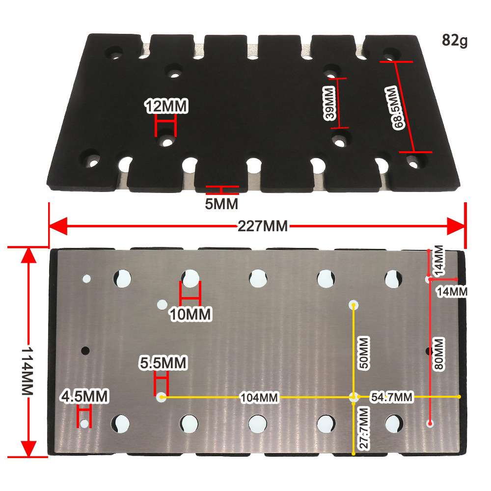 跨境热卖227*114mm10孔方型磨盘磨打磨盘五金研磨抛光机底盘