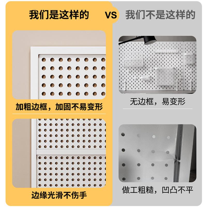 洞洞板置物架圆孔墙上货架不锈钢展示收纳饰品五金工具万能挂板墙