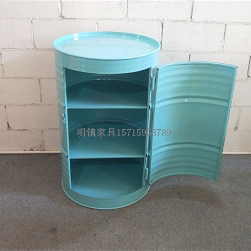铁艺汽油桶创意陈列书柜摆件备餐柜特色工业风loft美式田园柜桌子