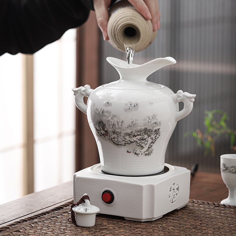 半斤陶瓷温酒器插电恒温器加热烫酒壶黄酒白酒家用中老式煮暖酒器