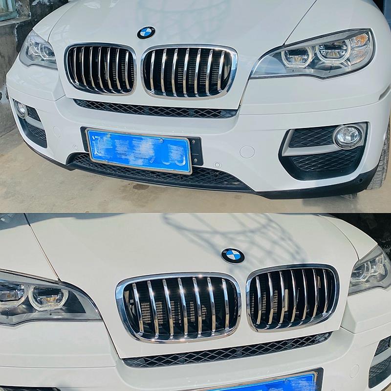 适用宝马05-20款X5中网亮条框X6银色格栅X1前杠装饰X3饰条X4改装