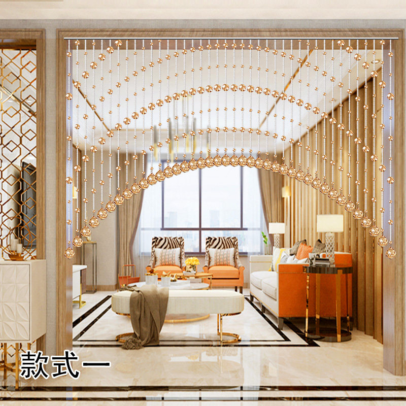水晶珠帘卧室门帘装饰帘子客厅隔断帘玄关厨房卫生间半帘挂帘成品