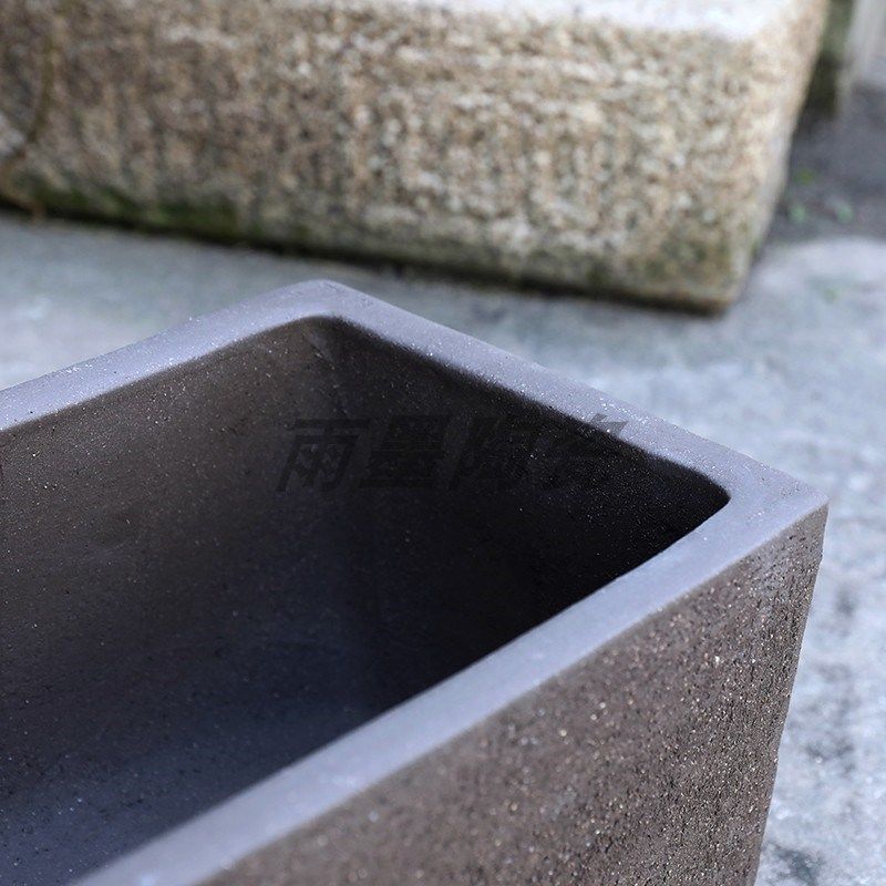 宜兴紫砂长方形古法鱼缸水培粗陶拉毛花盆绿植户外庭院装饰盆景盆