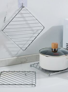 不锈钢锅架加粗家用厨房置物架多功能隔热垫子放锅具支架防烫蒸架
