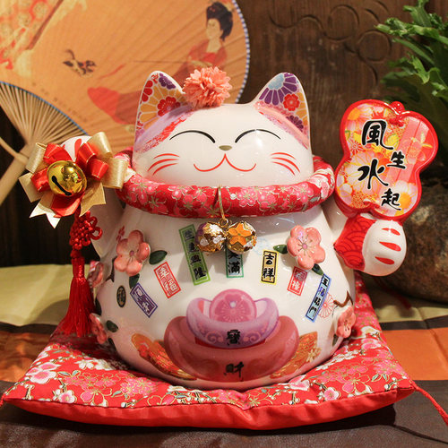 开运招财猫开业礼品客厅小摆件店铺前台装饰收银台创意存钱罐礼物