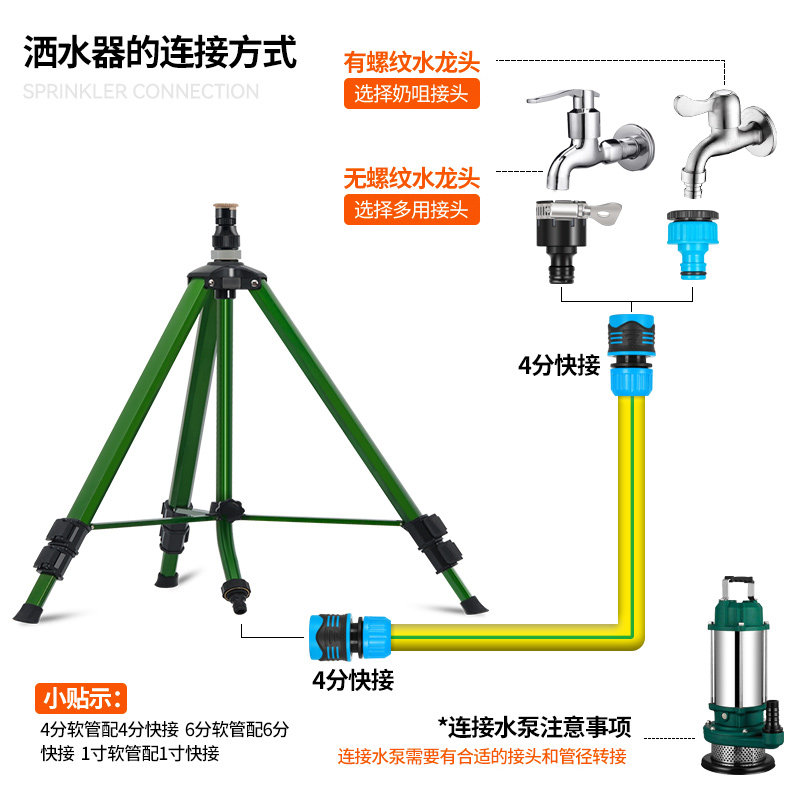喷头灌溉菜地浇水神器草地洒水喷头喷灌降温农用喷水器草坪洒水器