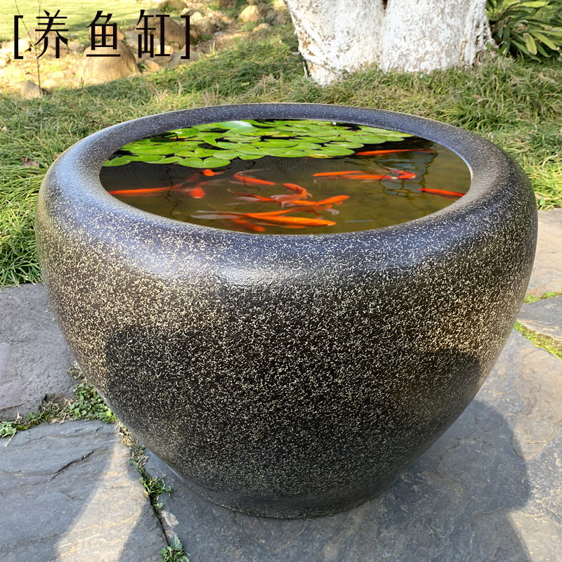 中式陶瓷金鱼缸特大号开放式睡莲花盆大型客厅水缸包邮