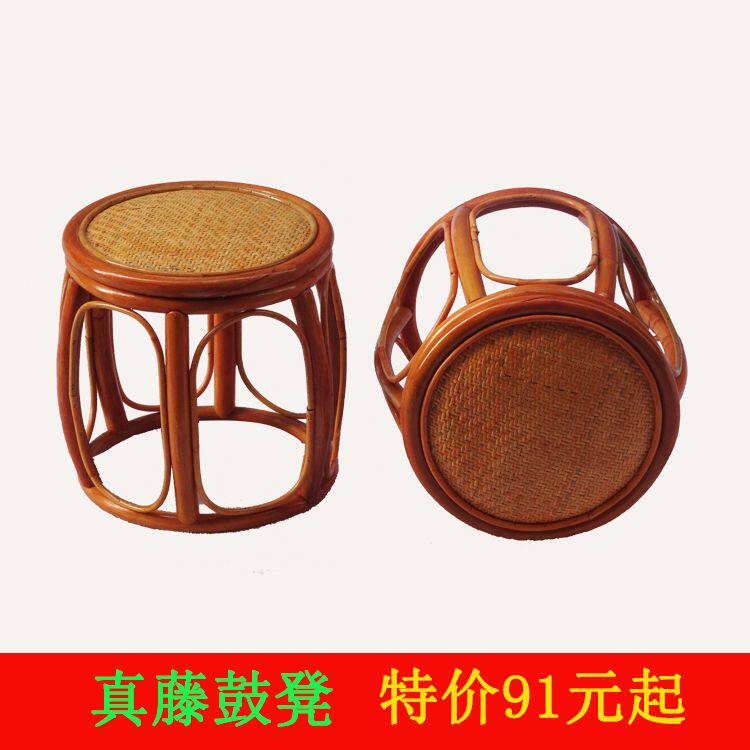 藤编鼓凳 圆凳 小坐墩酒店茶楼凳子 换鞋凳 矮凳小藤椅 全藤鼓墩
