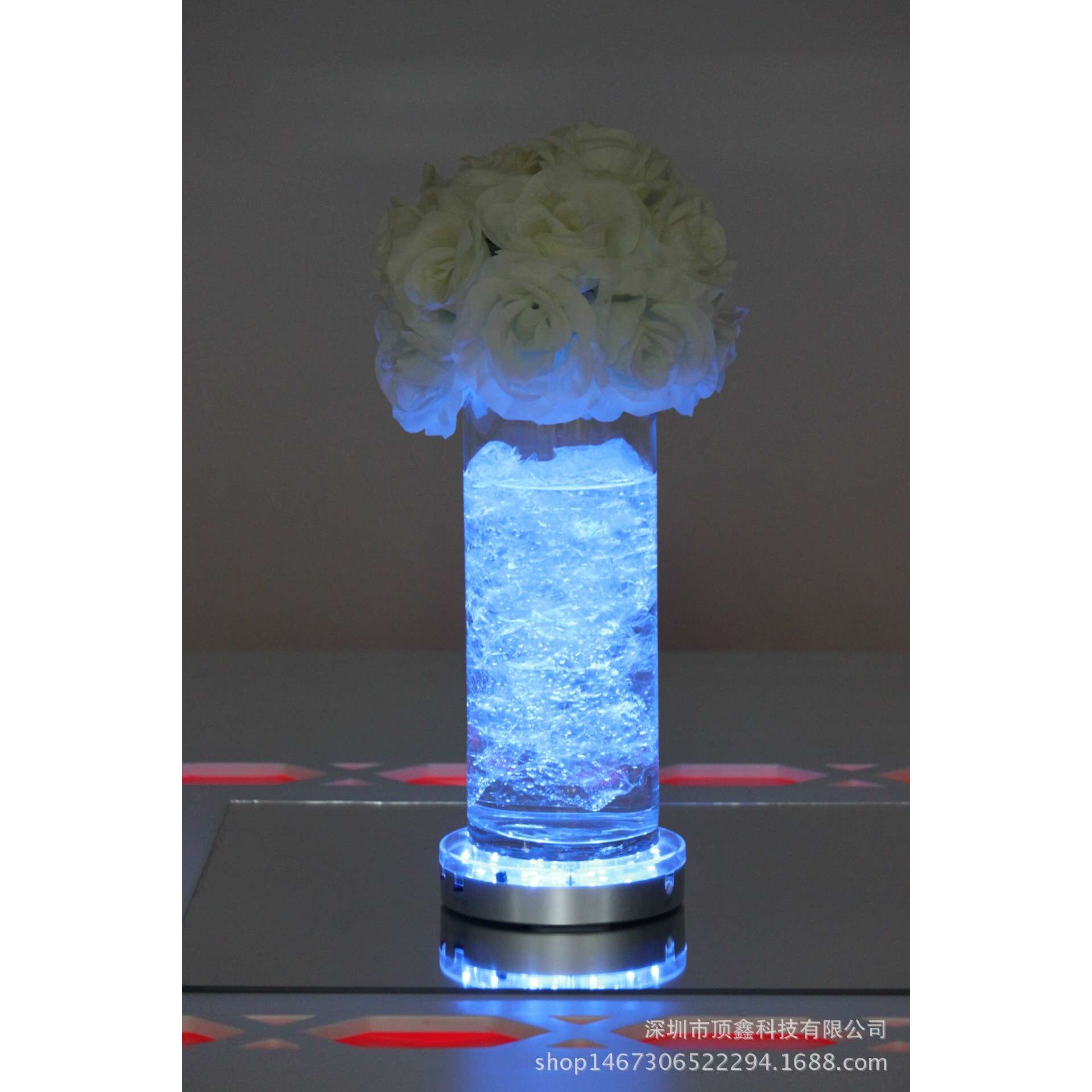 遥控LED冰桶灯盘 15CM水晶灯座 花瓶LED灯座 LED工艺品灯座