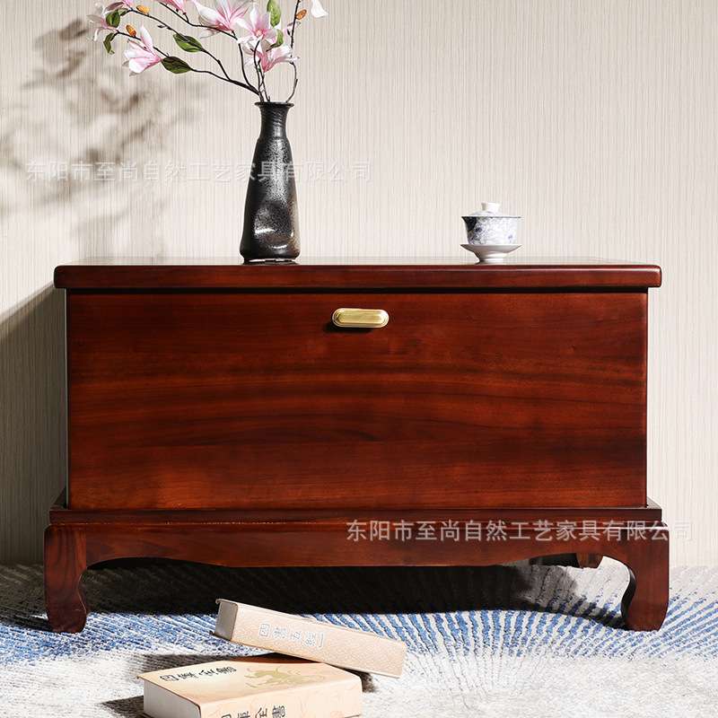 香樟木箱子迎客松樟木箱收纳箱储物箱字画箱防虫防蛀防潮
