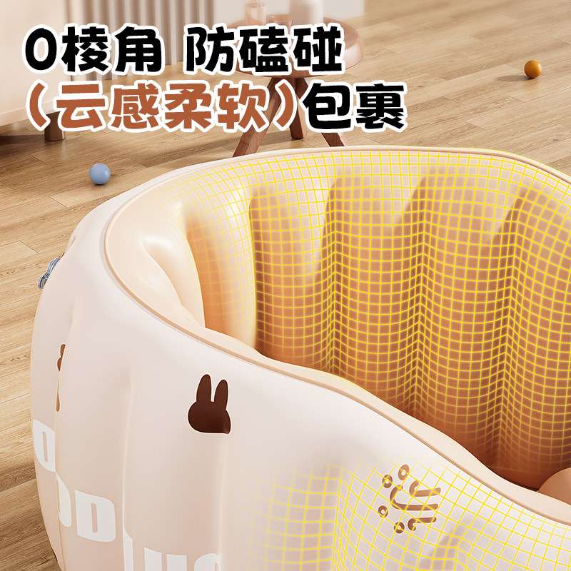 充气浴盆躺托pvc含坐垫洗澡盆折叠收纳婴儿站立洗澡固定器套装