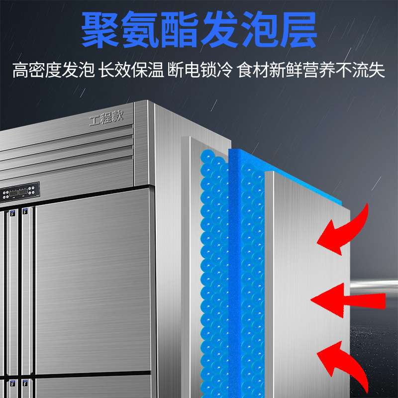 冰箱商用四门双温冷柜双门冷藏保鲜柜厨房冷冻柜上下门大容量雪柜