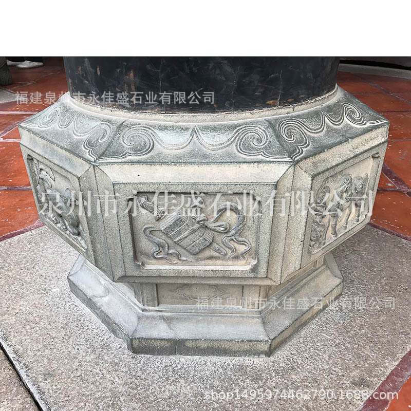 青石龙柱柱座柱脚雕刻柱珠方形异形多边形莲花柱墩文化柱柱基石
