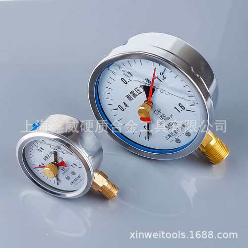 上海正宝YN-60双指针耐震压力表记忆型压力表油压水压气压通用2.5