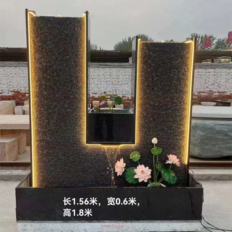 流水摆件庭院水景花园装饰品石雕喷泉花岗岩流水造景厂家制作