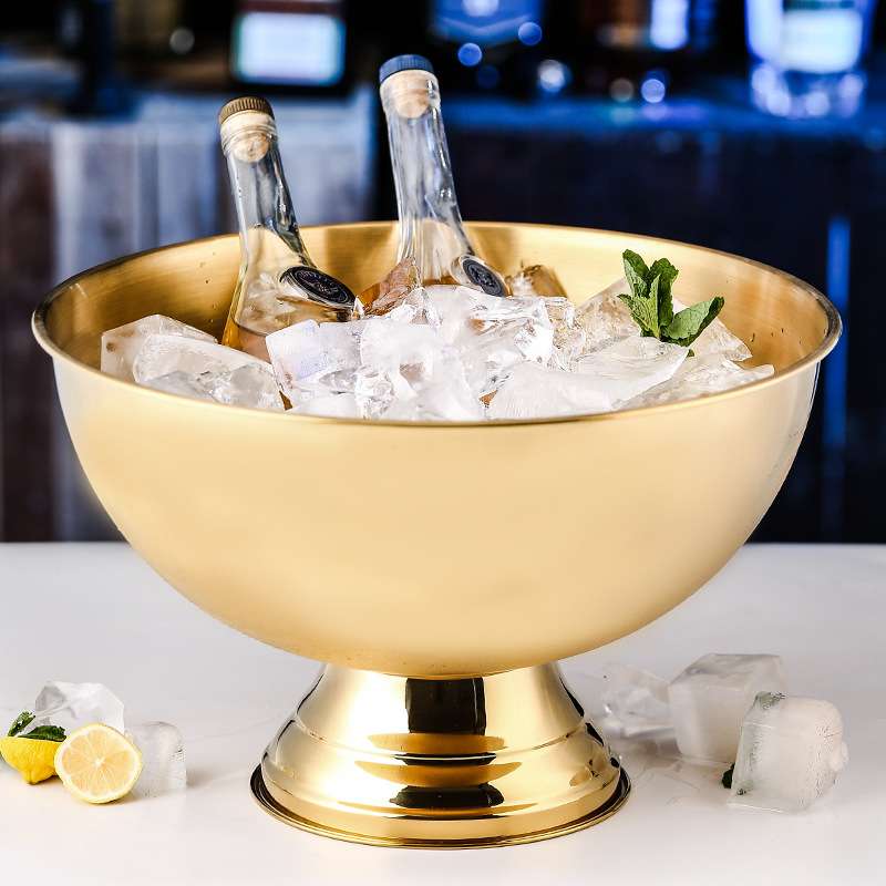 大不锈钢香槟盆冰桶酒吧冰粒冰镇冰酒啤酒红酒冰块冰的桶宾治大号