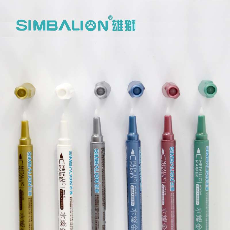 雄狮油漆笔水灿金属笔0.7mm填色手帐彩色笔创意贺卡签字笔记号笔