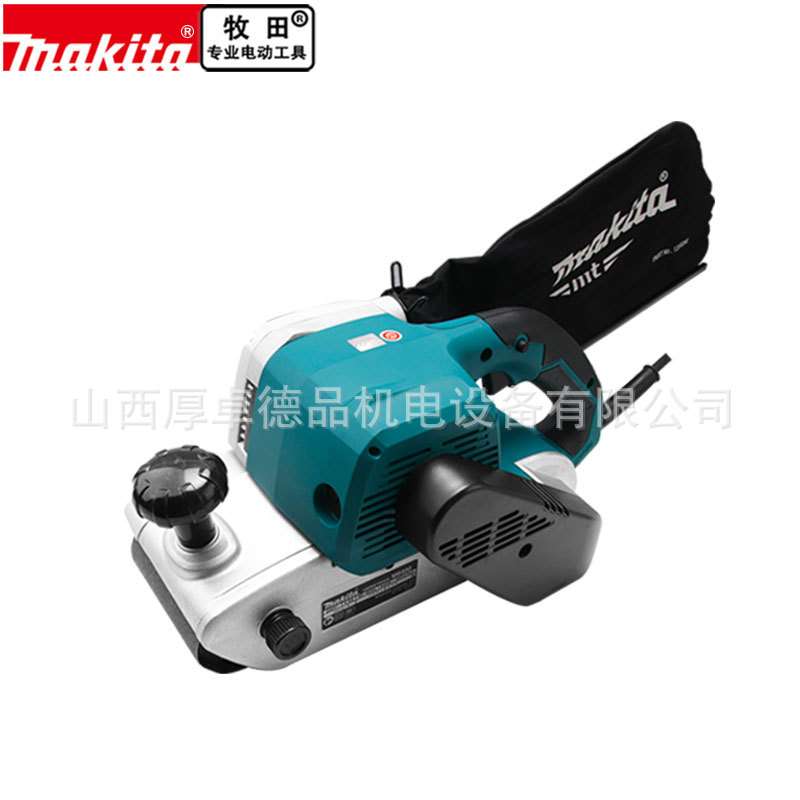 makita牧田砂带机M9400B手提4寸带式小型木工平面金属打磨抛光机