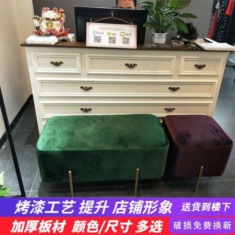 收银台简约时尚烤漆欧式复古转角服装店收银吧台桌小柜台拆装前台