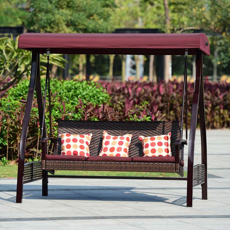 双人秋千供应阳台庭院铁艺吊篮吊床藤编摇篮摇摇椅悬挂式新中式