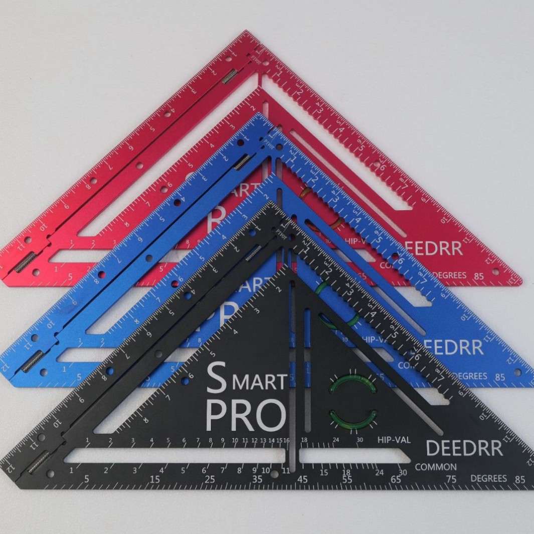 跨境新款带夹具块家用实用木工专用工具Commando7的便携英制尺子