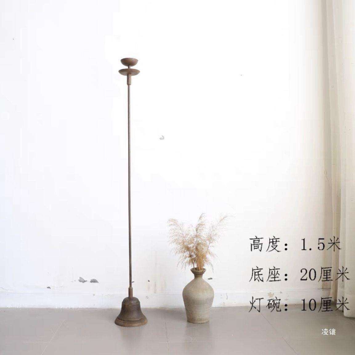 复古铸铁烛台油灯摆件仿古铁艺中式民俗禅意民宿茶室蜡烛落地烛台