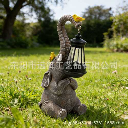 户外太阳能灯小象提灯装饰氛围灯庭院花园草坪小径创意个性摆件灯