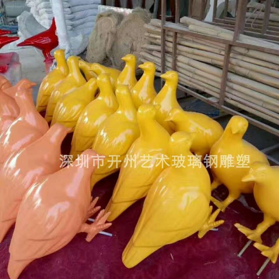 东莞厂家直销玻璃钢鸽子雕塑园林景观抽象动物小鸟轻奢美陈装饰品