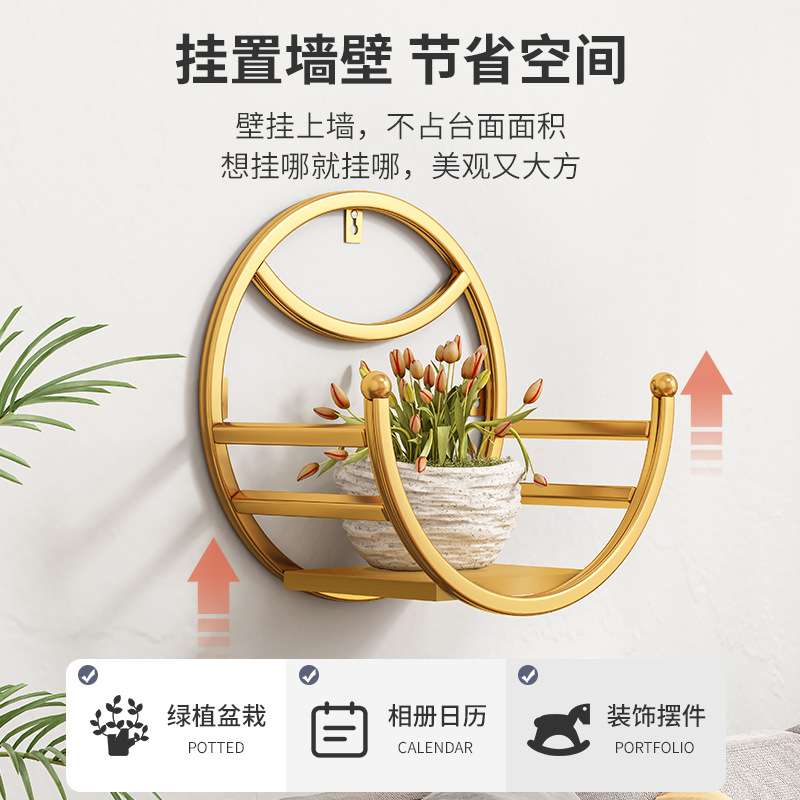 墙上壁挂花架客厅造型阳台铁艺花盆架绿萝多肉植物花架子置物架