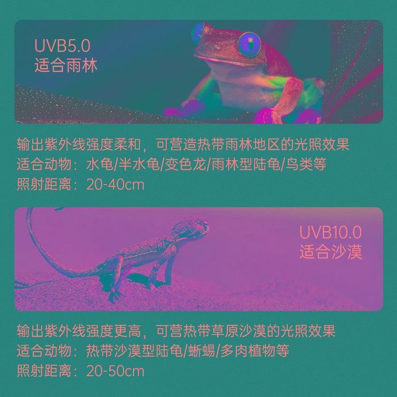 爬虫uvb灯乌龟晒背灯蜥蜴饲养箱树蛙雨林缸补钙灯多肉太阳灯10.0