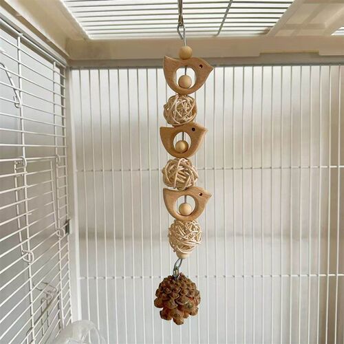 鹦鹉木质玩具 天然无染色小鸟款秋千 玄凤虎皮牡丹鹦鹉啃咬鸟站架