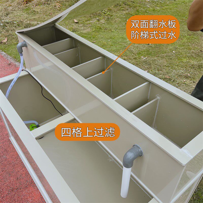 PP塑料鱼池超白玻璃观赏鱼缸上过滤水循环整套净化锦鲤养鱼箱户外