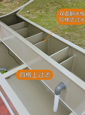 PP塑料鱼池超白玻璃观赏鱼缸上过滤水循环整套净化锦鲤养鱼箱户外