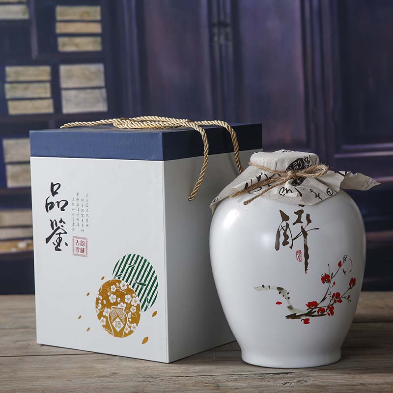 景德镇大口陶瓷酒坛子空酒壶密封家用泡杨梅酒瓶5斤10斤3斤2斤装