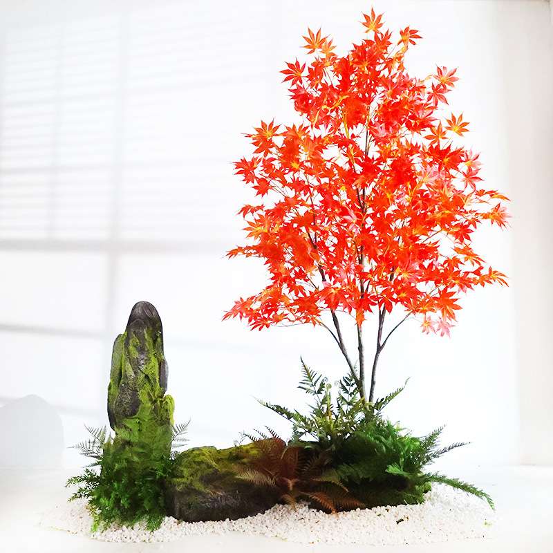 仿真绿植假红枫树盆栽植物造景枫叶装饰花客厅室内摆件大型假花卉