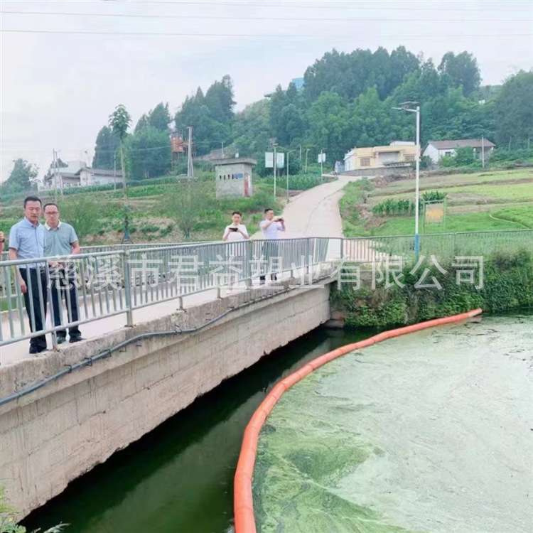 港口码头漂浮物拦截装置浮筒式拦污排 核电站进水渠拦污网浮桶