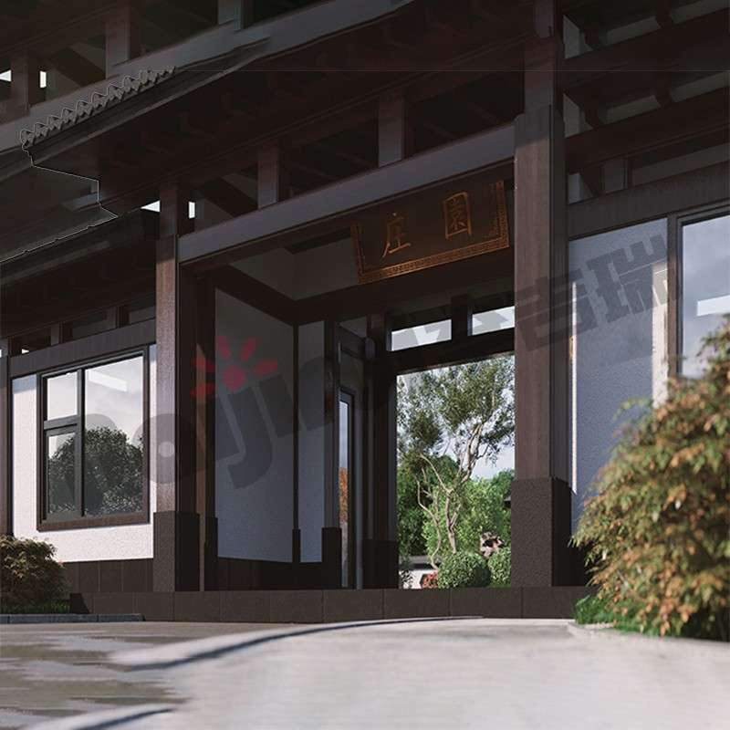 中式庭院木屋户外造景民宿奈吉瑞门庭康养居室别墅独栋乡村全屋