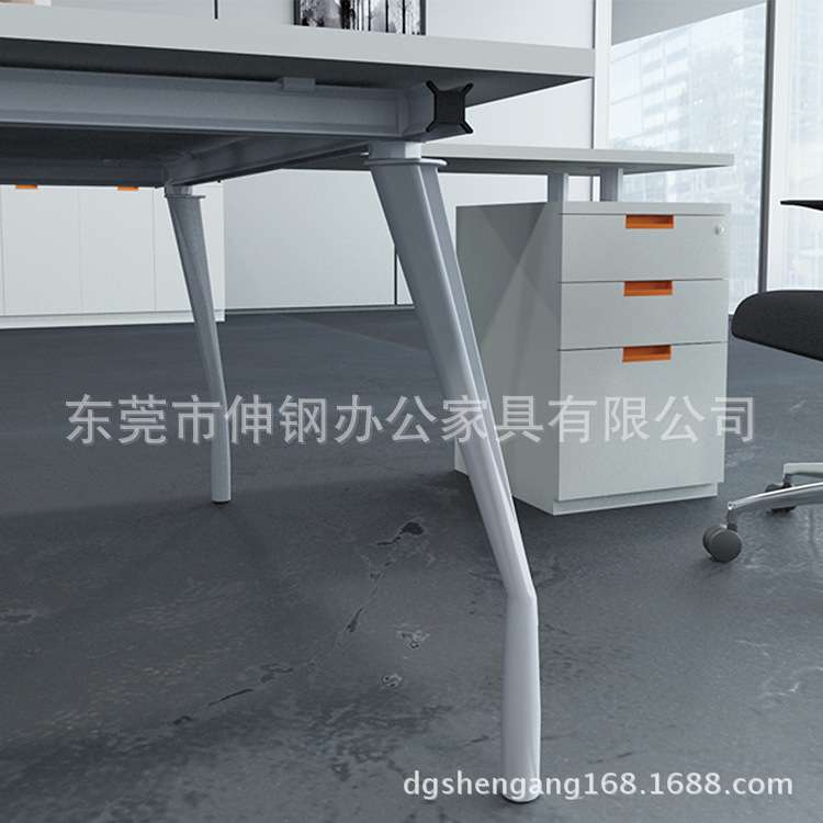 职员办公桌简约时尚屏风隔断花型四人卡位组合东莞办公家具