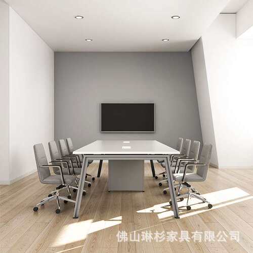 DOIT会议台杜特板式会议桌子钢木结构会议台带上线脚八字脚会议台